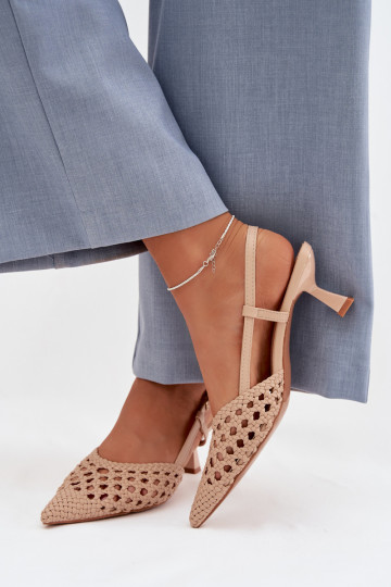 gemusterte Sandalen Feminin mit Absätzen Beige Selinae