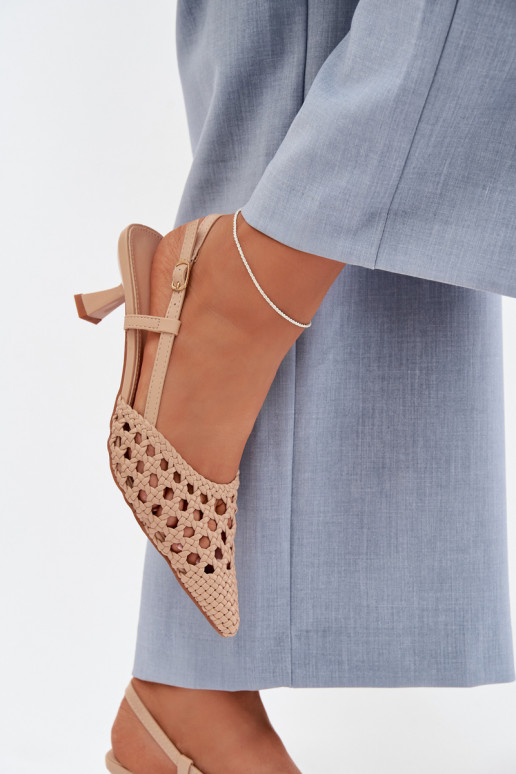 sandales à motifs Féminin avec des talons beige Selinae