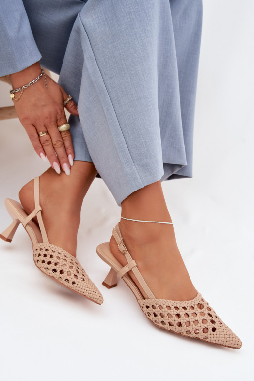 sandales à motifs Féminin avec des talons beige Selinae