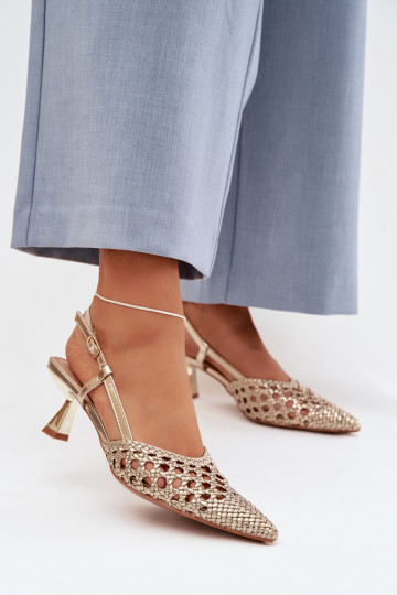 sandales à motifs Féminin avec des talons couleur dorée Selinae