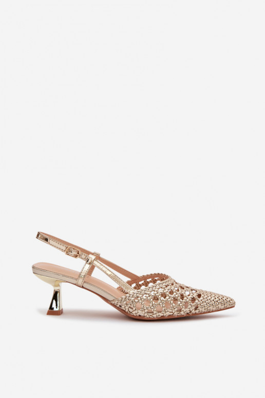 Sandalen met patroon Dames met hakken gouden kleur Selinae