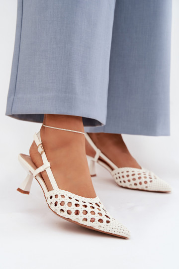 sandales à motifs Féminin avec des talons couleur blanche Selinae 2