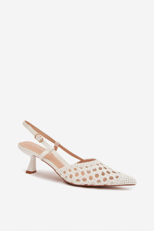 sandales à motifs Féminin avec des talons couleur blanche Selinae