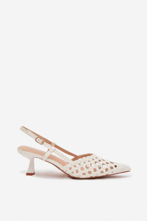 sandales à motifs Féminin avec des talons couleur blanche Selinae