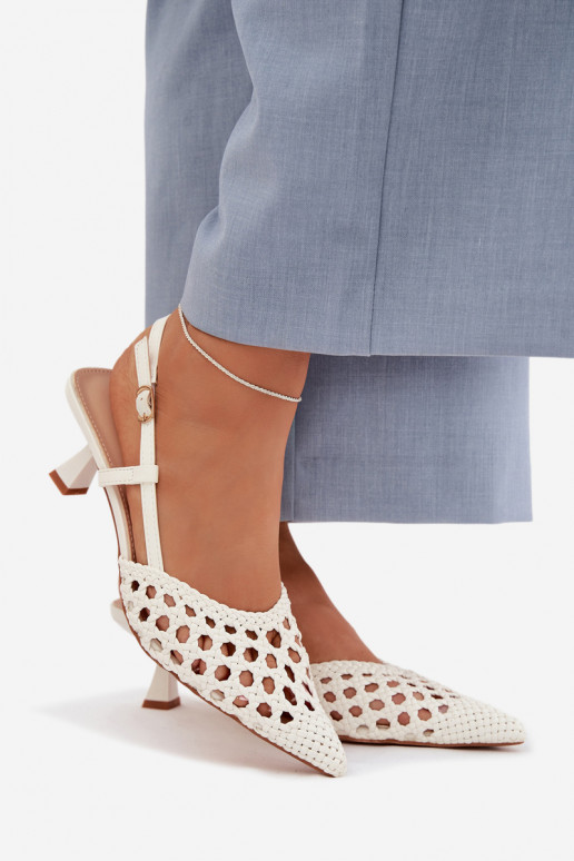 sandales à motifs Féminin avec des talons couleur blanche Selinae