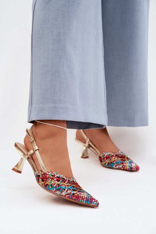 gemusterte Sandalen Feminin mit Absätzen Verschiedene Farben Selinae