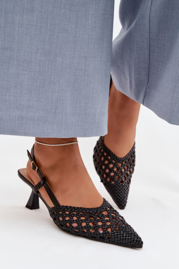 sandales à motifs Féminin avec des talons couleur noire Selinae
