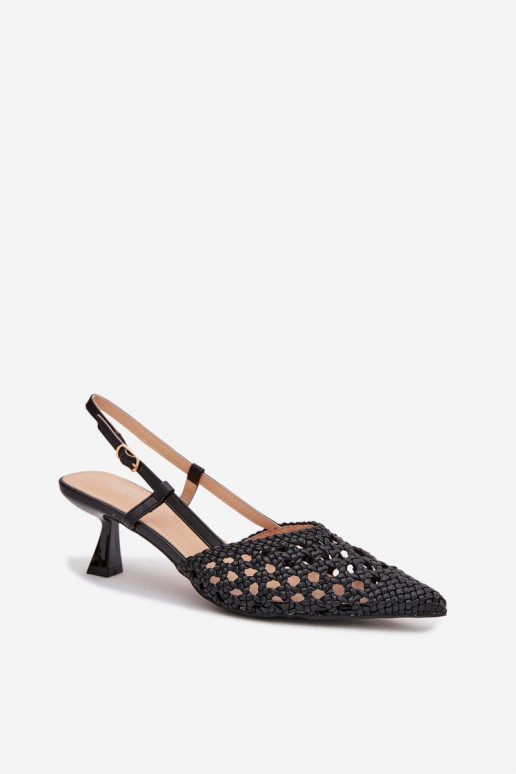 sandales à motifs Féminin avec des talons couleur noire Selinae