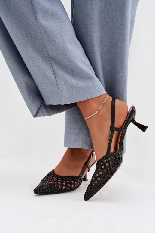 sandales à motifs Féminin avec des talons couleur noire Selinae