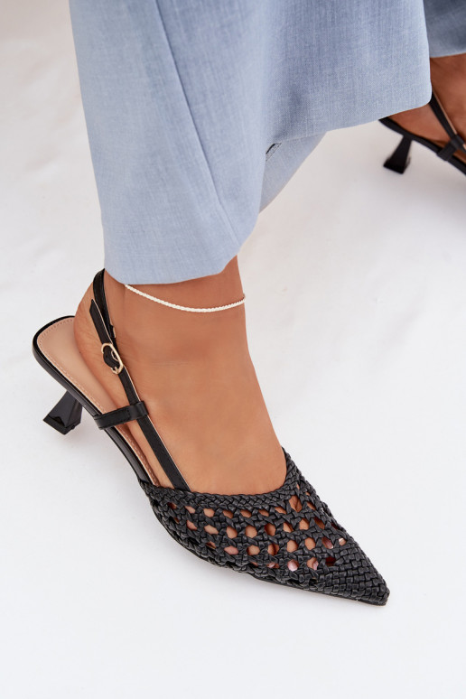 sandales à motifs Féminin avec des talons couleur noire Selinae