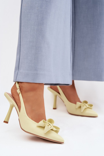 Sandales pour femmes avec des talons fins avec des rubans couleur jaune Jonera 2