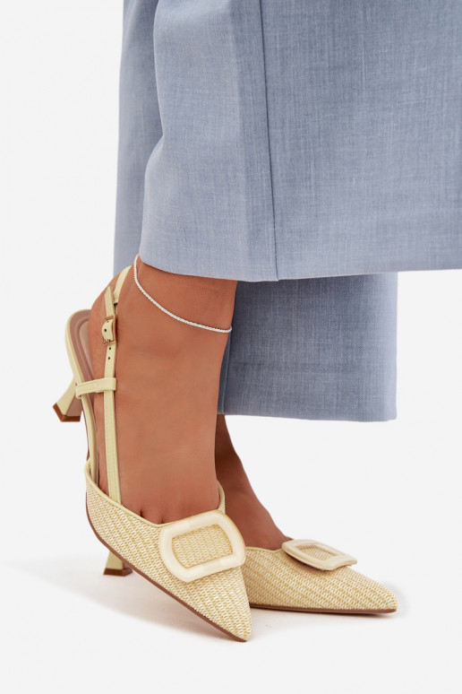 Dames sandalen met hakken Met sierlijk Element geel Eslina