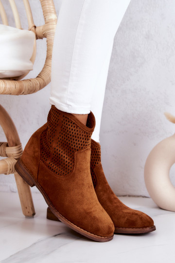 en daim Féminin Bottes avec une plateforme cachée marron Solene