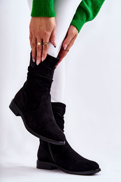 Rüschen für Damen INildlederschuhe schZuarze Farbe Joanne