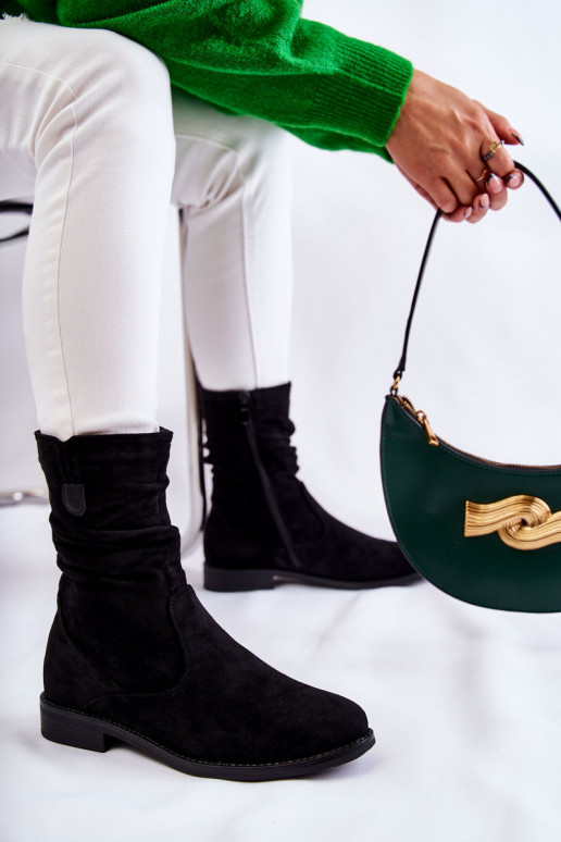 Rüschen für Damen INildlederschuhe schZuarze Farbe Joanne