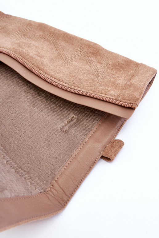 van suède dameslaarzen met hakken beige Khabira