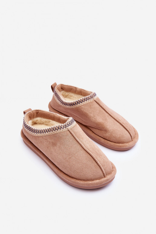 Dames van suède slippers met bont beige Polinna