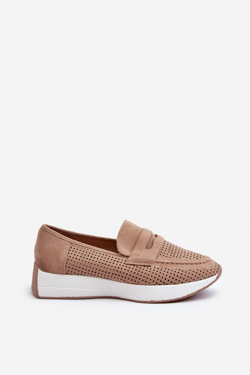 Plateau-Mokassins für Damen aus Öko-INildlederoZue Beige Inesqua