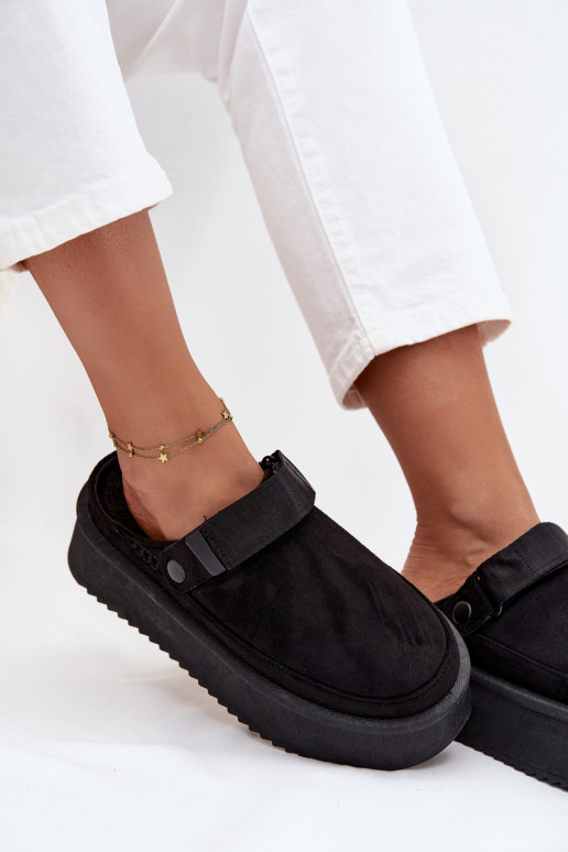 Bottes de neige Féminin avec une plateformeavec fermoir adhésifem couleur noire Jorielle