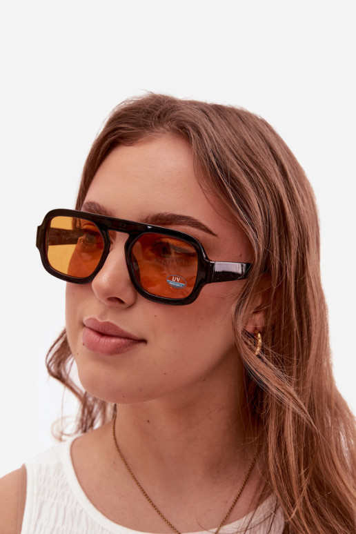 Féminin Des lunettes de soleilFiltrem UV Noir et-couleur orange