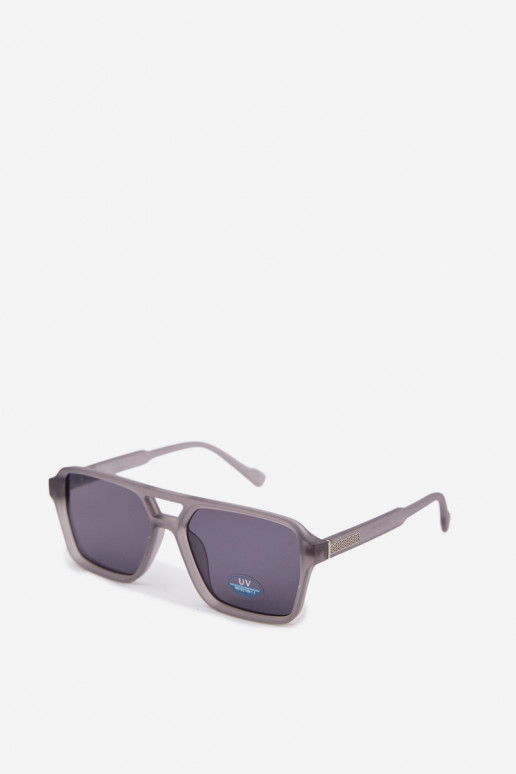 Sonnenbrille Feminin Ze Silberfarbem Detalem graue Farbe