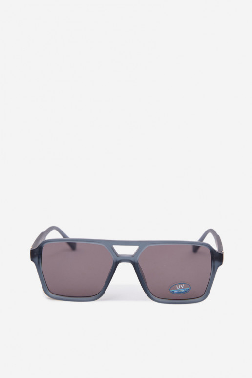 Sonnenbrille Feminin Ze Silberfarbem Detalem Blau-graue Farbe