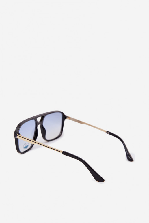 Des lunettes de soleil FémininFiltrem UV Noir et-couleur bleue
