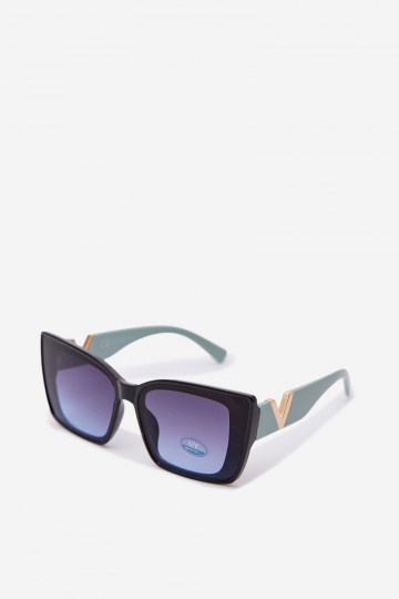 Sonnenbrille Feminin Katzenauge SchZuarz und-Mintfarbe