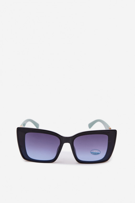 Des lunettes de soleil Féminin Oeil de chat Noir et-couleur menthe
