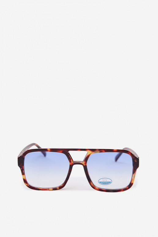 Des lunettes de soleil Féminin brun-couleur bleue