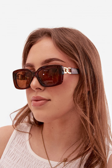Sonnenbrille Feminin Ze goldene Farbem Detalem braune Farbe 2