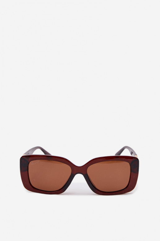 Sonnenbrille Feminin Ze goldene Farbem Detalem braune Farbe