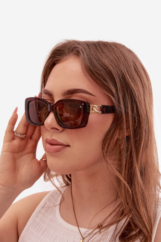 Des lunettes de soleil Féminin Ze couleur doréem Detalem marron