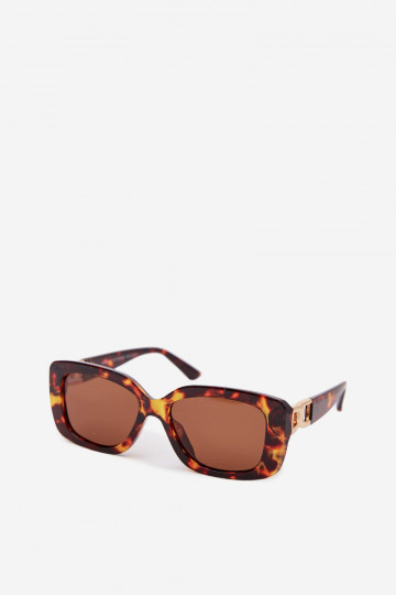 Lunettes de soleil pour femmes avec des détails couleur or couleur marron