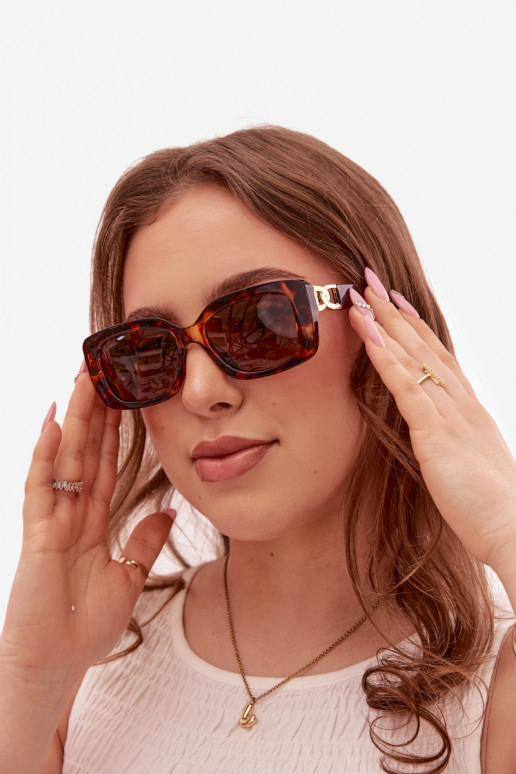 Des lunettes de soleil Féminin Ze couleur doréem Detalem marron