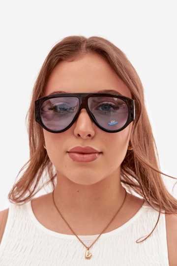 Féminin Des lunettes de soleil Noir et-couleur bleue 2