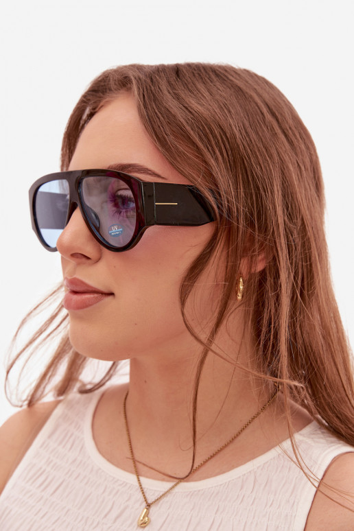 Feminin Sonnenbrille SchZuarz und-blaue Farbe