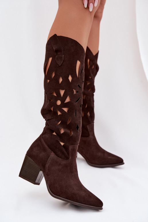 avec des éléments ajourés bottesActivéturalnego en daimu Zazoo 3167 CzekoladoÀe