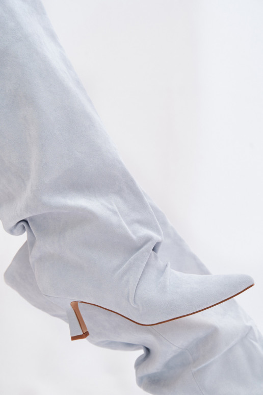 StiefelSzeroką CholeZuką I Es mussrszczeniem mit Absätzen hellblau Harela