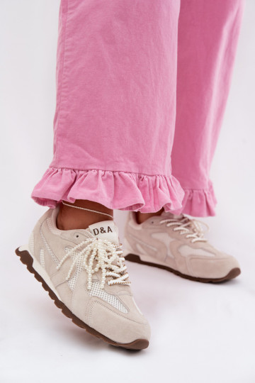 Leer van suède Sneakers model schoenen Dames MK61-0705 grijs 2