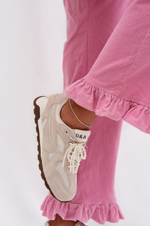 Haut aus INildleder Sneakers Stilvollllschuhe Feminin MK61-0705 graue Farbe