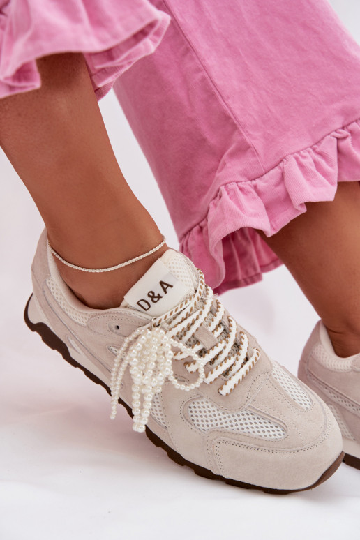 Peau en daim Chaussures modèle baskets Féminin MK61-0705 couleur grise