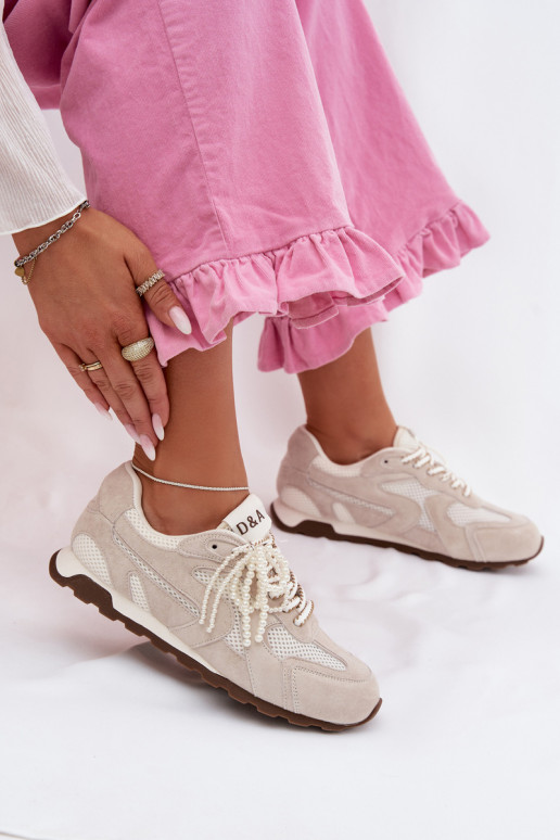 Peau en daim Chaussures modèle baskets Féminin MK61-0705 couleur grise