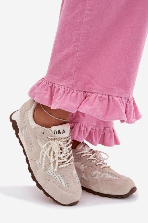 Peau en daim Chaussures modèle baskets Féminin MK61-0705 couleur grise