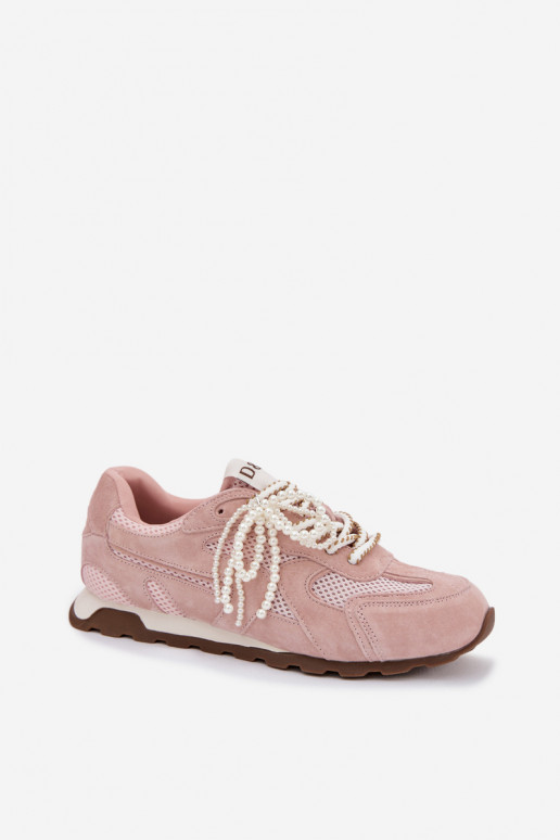 Leer van suède Sneakers model schoenen Dames MK61-0705 roze