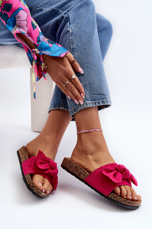 Feminin Hausschuhemit Bändern pinke Farbe Ezephira