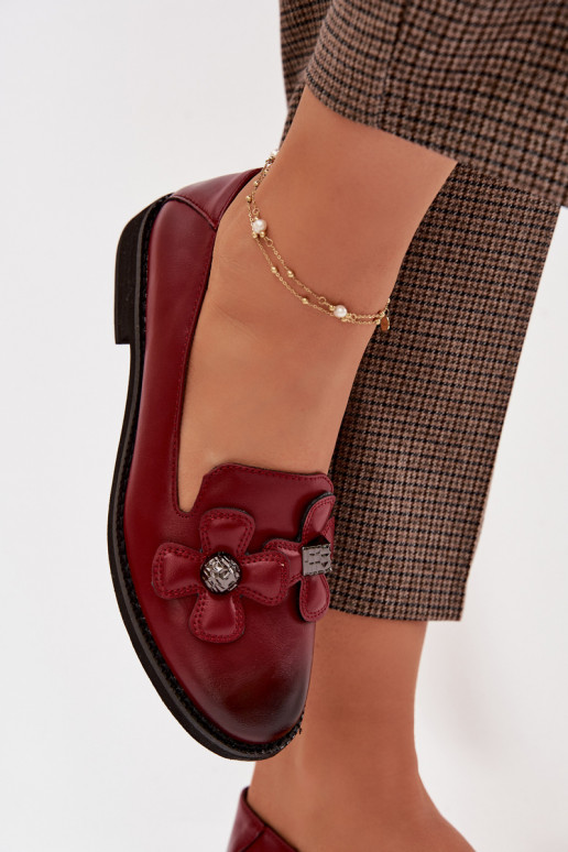 chaussures Féminin avec des talons larges Avec des décorationsi avec des motifs florauxami Bourgogne Tavillette