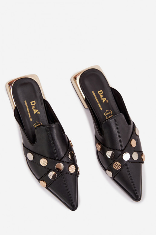 Leren pantoffels Mule Dames met riemen D&A CR61-3058 zInart