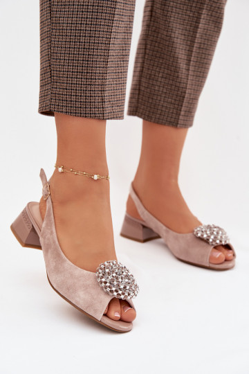 Sandales pour femmes avec ornements D&A CR61-3030 couleur sable 2