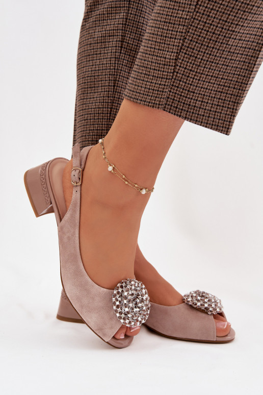 Dames sandalen Dames Op Klok met ornamenten D&A CR61-3030 beige